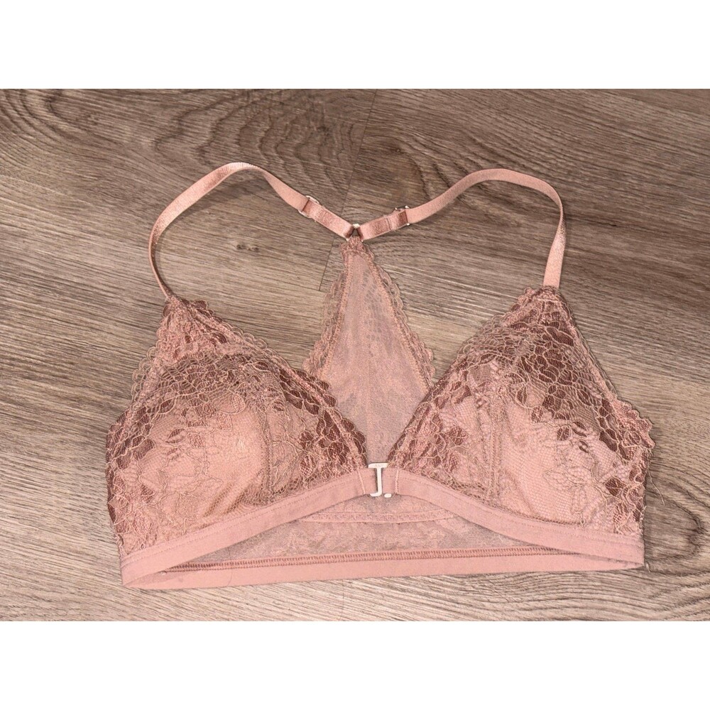 Abercrombie & Fitch Triangle Removable pads peachy pink Bralette EUC Small‎